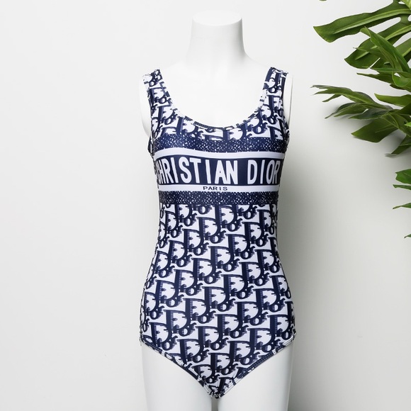 Dior Other - Dior Blue and White Logo One-Piece Swimsuit